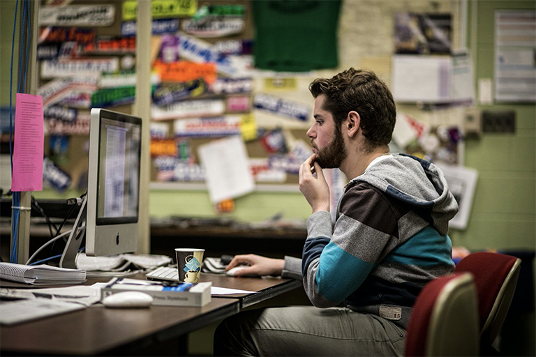 Man on computer
