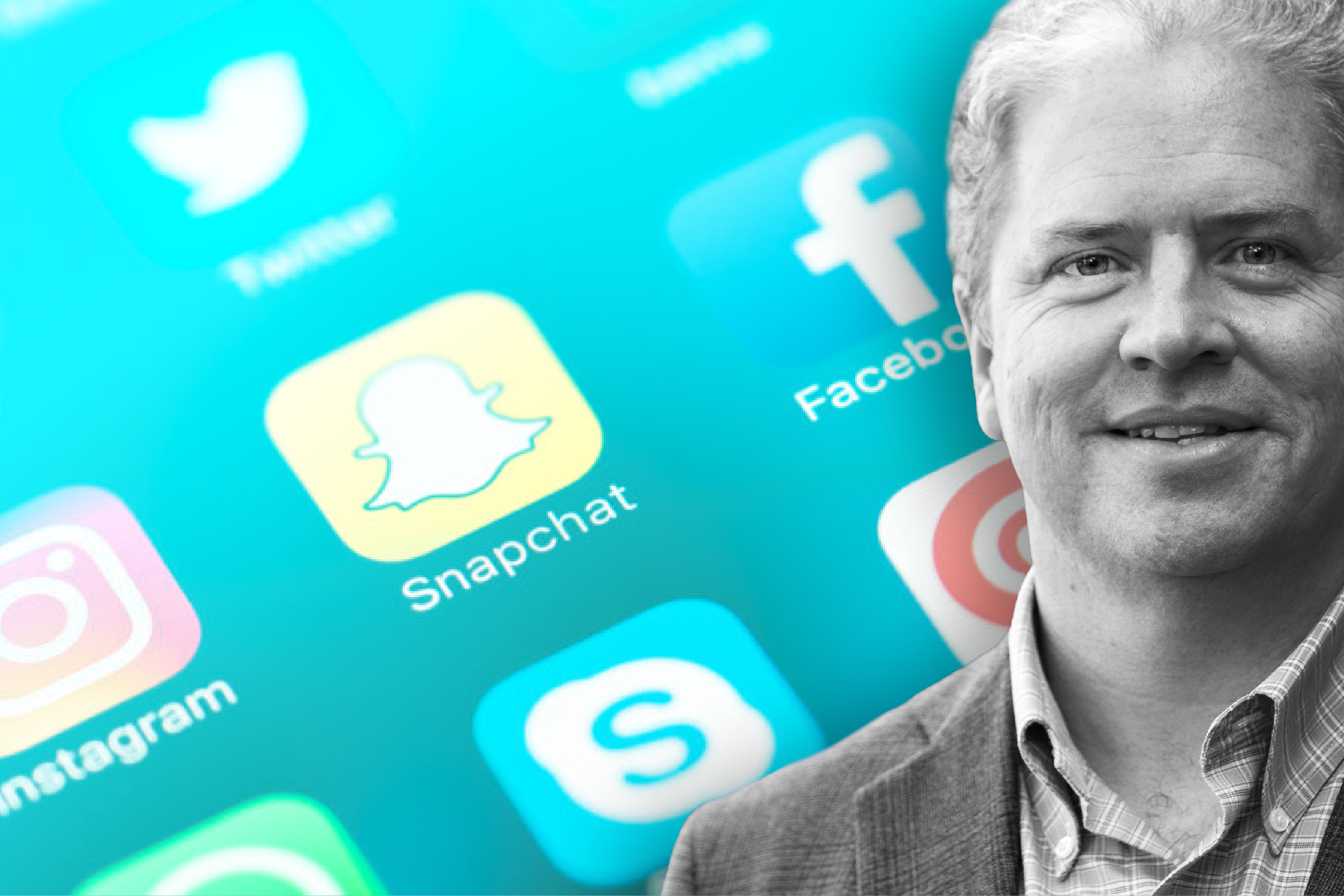 Graphic with photo of Keith Hampton and social media icons