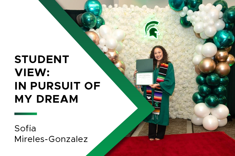 Mireles-Gonzalez in her graduation gown
